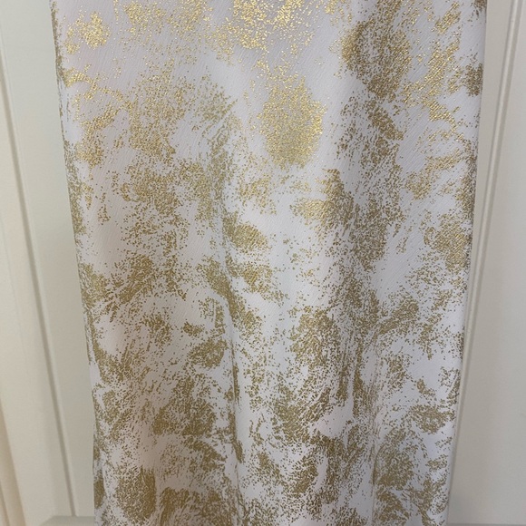 La Femme Gold and White Evening Gown 2 - Picture 3 of 5